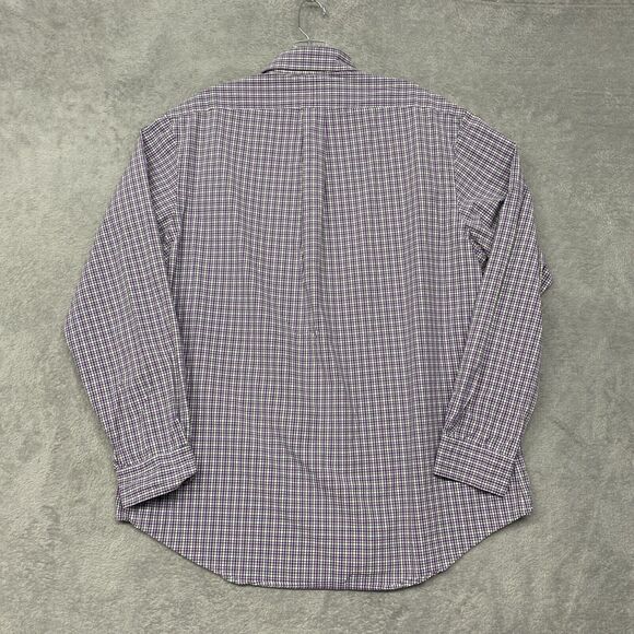 Ralph Lauren Shirt Size 17 Mens Purple Check Button Down Custom Fit - Picture 8 of 9